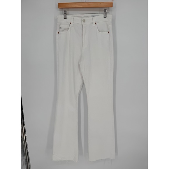 Ag Adriano Goldschmied Denim - AG Adriano Goldschmied Alexxis Boot High Rise Vintage Fit White Jeans Raw Hem